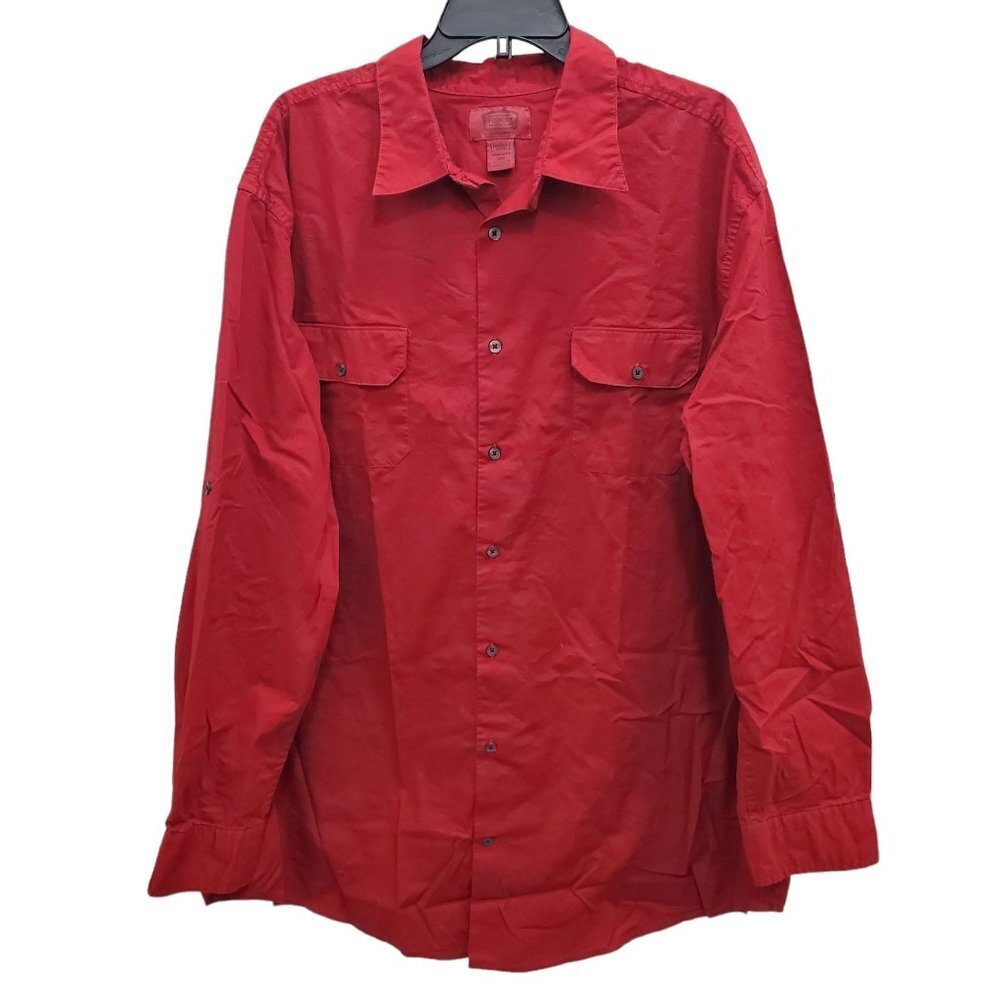 Foundry Supply Co. Young Men's Big & Tall Red Button‎ Up Work Shirt Size 2XLT